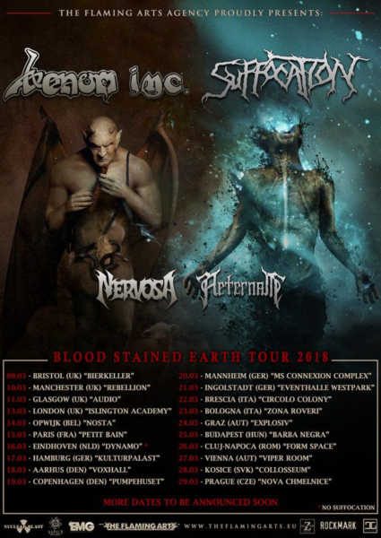 Venom Inc. Suffocation tour flyer