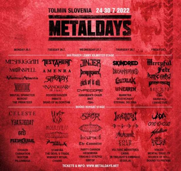 Metaldays 2022 running order